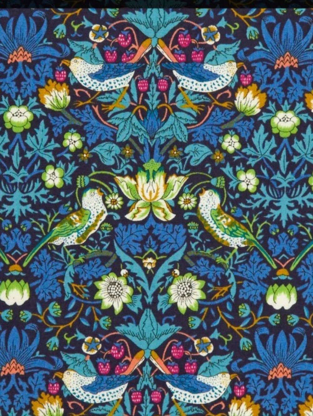 Liberty Art Fabric Tana Lawn Skinny Scarf William Morris Strawberry Thief